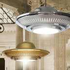 Industrial Vintage Iron Flying Saucer 1-light Pendant Light BulbSquare