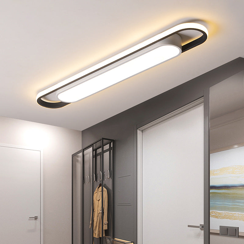 Nordic Minimalist Long Bar Ring LED Flush Mount Ceiling Light Lumendat