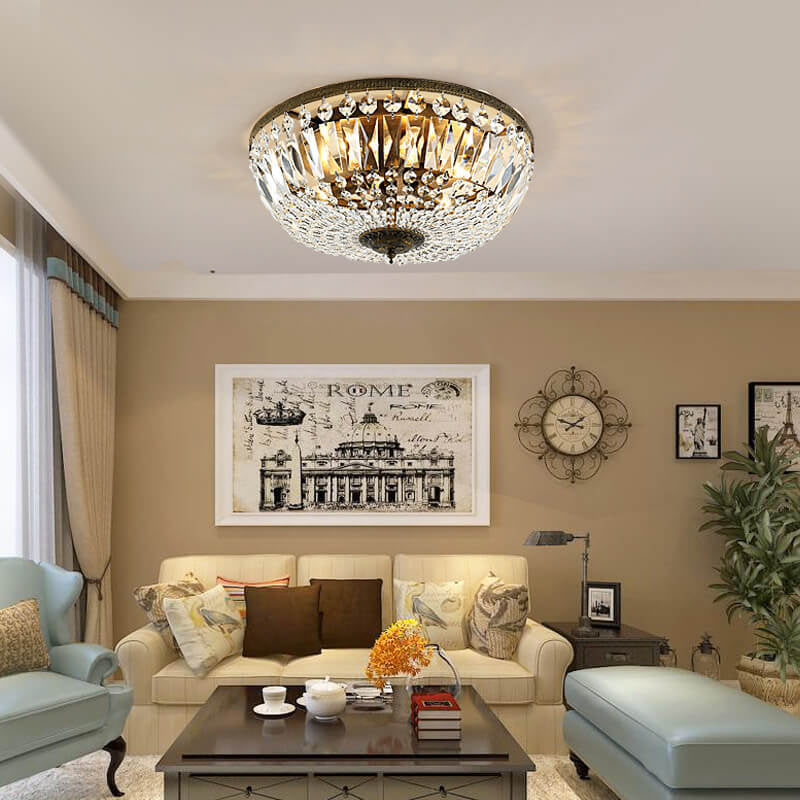 Vintage Round Crystal 4/6 Light Flush Mount Ceiling Light Lumendat