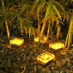 Solar LED Ice Brick Waterproof Glass Ground Light Garden Light Lumendat