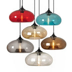 Creative Colored Glass Oval 1-light Pendant Light Lumendat