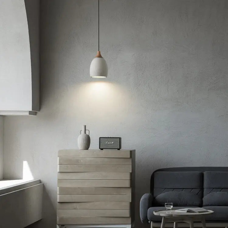 Minimalist Cement Dome 1-light Pendant Light BulbSquare