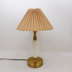 Retro Pleated Shade Column Base 1-Light Table Lamp Lumendat