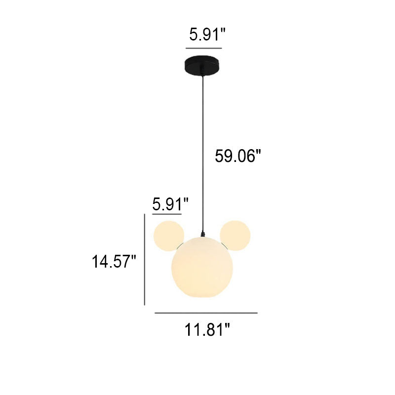 Lumendat Modern Minimalist Milk White PE Mouse 3-Light Kids Chandelier Lumendat