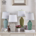 Modern Simple Fabric Ice Cracked Ceramics 1-Light Table Lamp Lumendat
