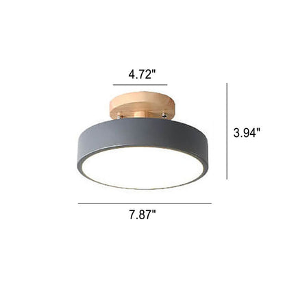 Nordic Log Round LED Semi-flush Mount Ceiling Light