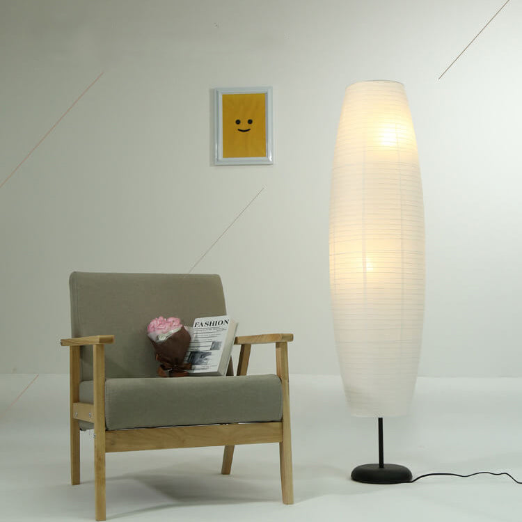 Nordic Minimalist Rice Paper Column 2-Light Standing Floor Lamp Lumendat