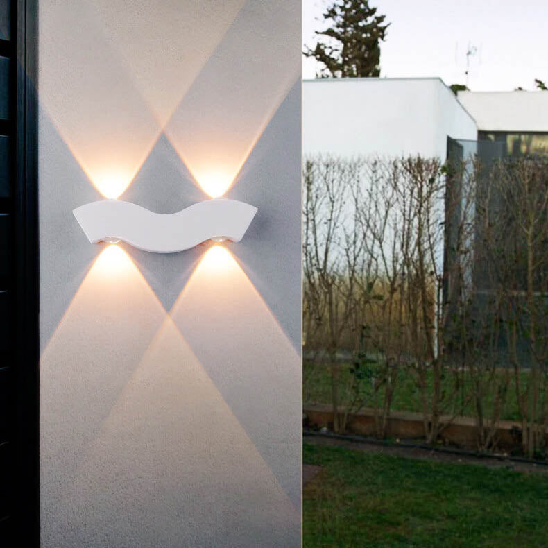Modern Aluminum Wave LED Waterproof Outdoor Wall Sconce Lamp Lumendat