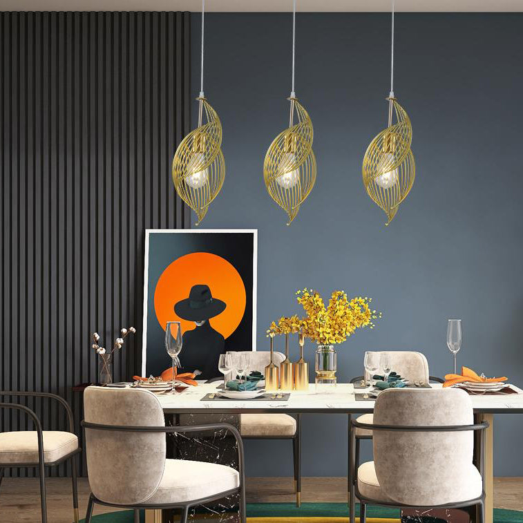 Nordic Creative Iron Sea Snail Shape 1-light Pendant Light BulbSquare