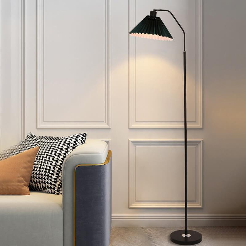 Minimalist Fabric Pleated Shade 1-Light Standing Floor Lamp Lumendat