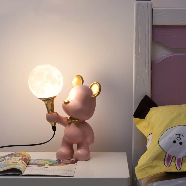 Lumendat Creative Cartoon Bear Resin 1-Light Night Light Table Lamp Lumendat