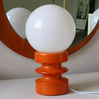 Vintage Orange Solid Glass 1-Light Table Lamp Lumendat