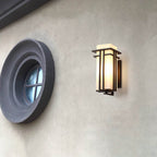 Modern Glass Square Iron 1-Light Waterproof Outdoor Wall Sconce Lamp Lumendat