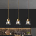 Industrial Brass Glass Bell Shape 1-Light Pendant Light