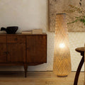Modern Bamboo Weaving Column 1-Light LED Standing Floor Lamp Lumendat
