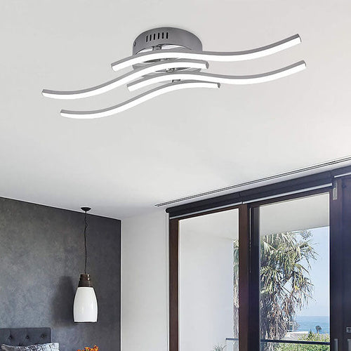Simple Line Wave LED Semi-flush Mount Ceiling Light