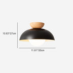 Modern Minimalist Round Iron Glass 1-Light Semi-Flush Mount Ceiling Light For Living Room Lumendat