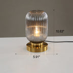 Nordic Striped Glass Oval Design 1-Light Table Lamp Lumendat