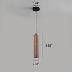 Modern Minimalist Wood Cylinder LED Pendant Light Lumendat