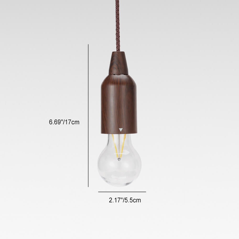 Retro Portable Waterproof Wood Round Cone Battery USB 1-Light Camping Outdoor Light Lumendat
