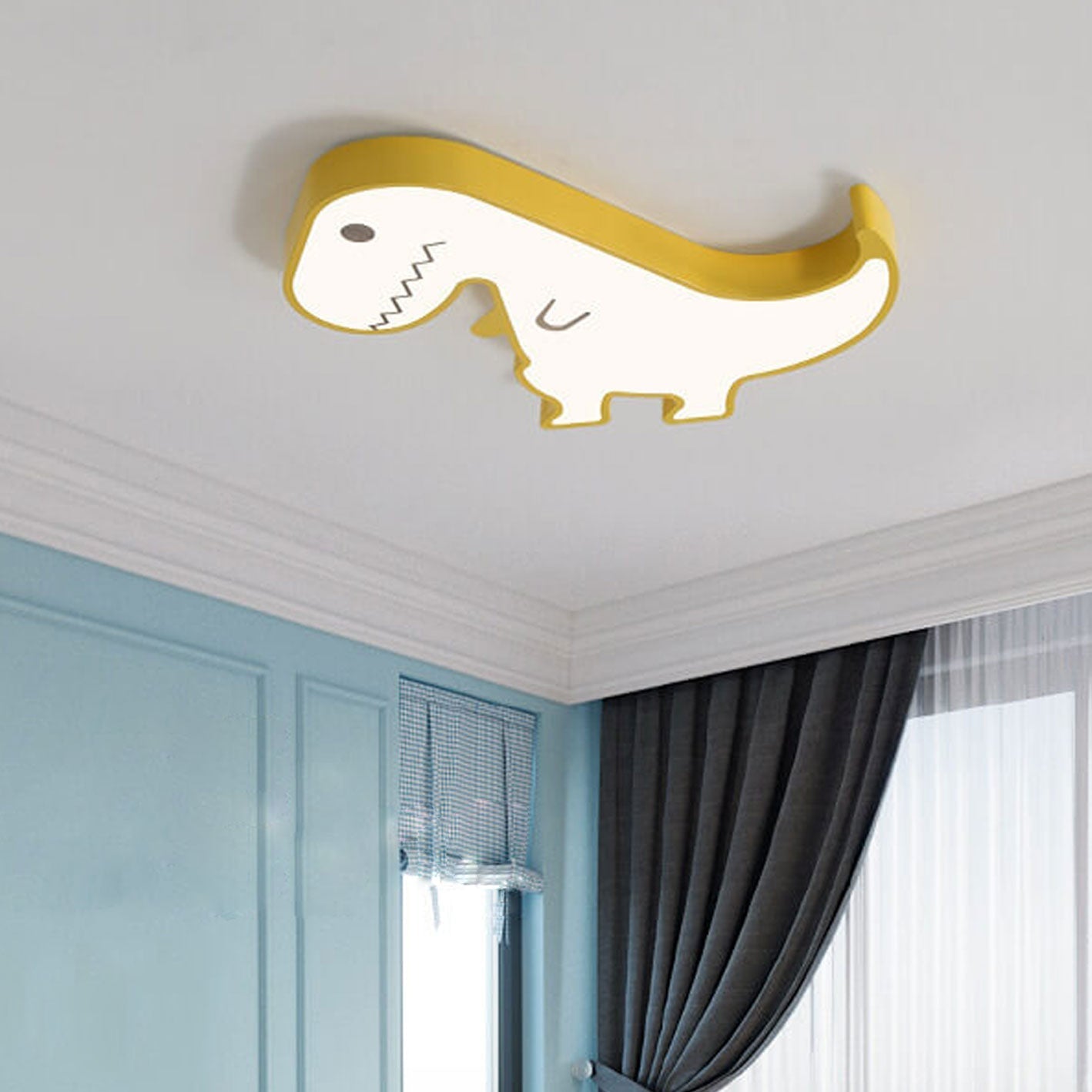Lumendat Cartoon Creative Metal Dinosaur LED Flush Mount Ceiling Light Lumendat