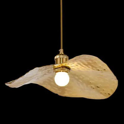 Modern Golden Bronze Color Lotus Leaf Shape 1-light Pendant Light Lumendat