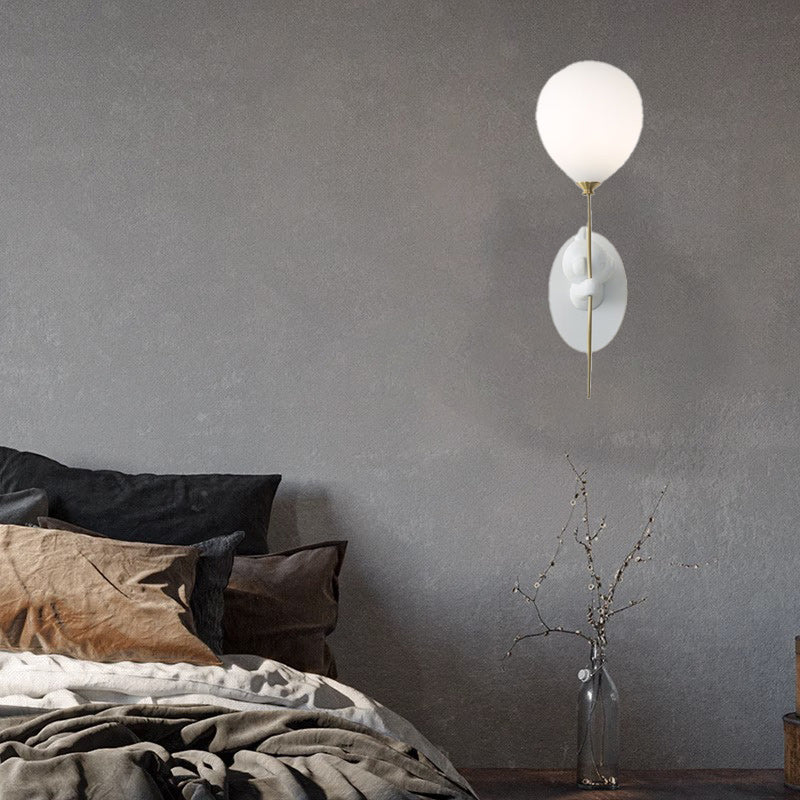 Contemporary Creative Cartoon Bear Balloon Iron Resin Glass 1-Light Wall Sconce Lamp For Bedroom Lumendat