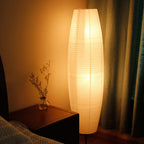 Nordic Minimalist Rice Paper Column 2-Light Standing Floor Lamp Lumendat