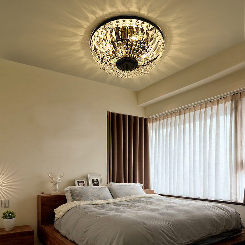 Vintage Round Crystal 4/6 Light Flush Mount Ceiling Light Lumendat