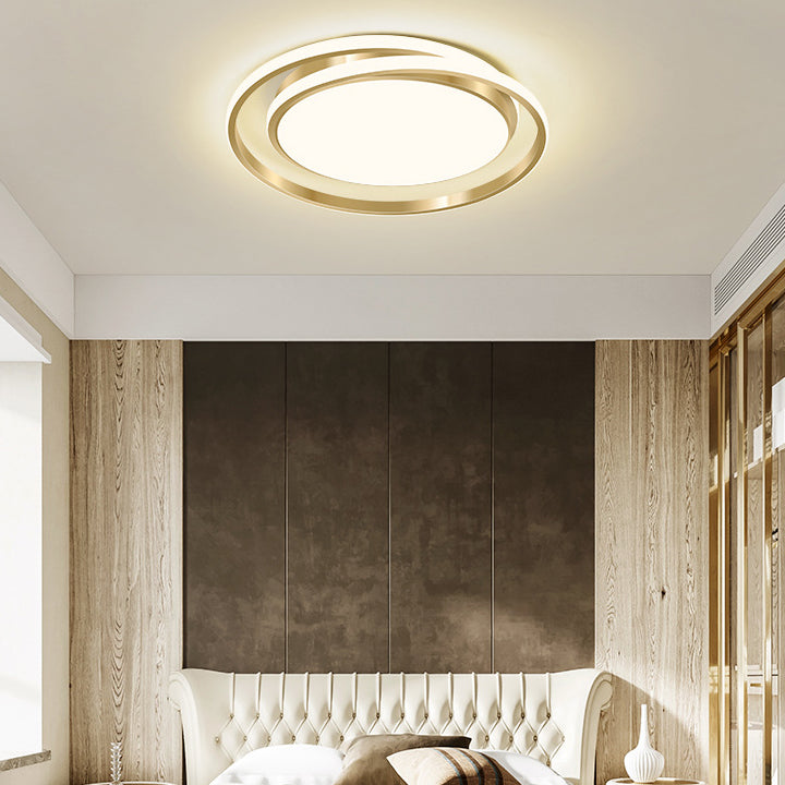 Modern Light Luxury Golden Circle LED Flush Mount Ceiling Light Lumendat
