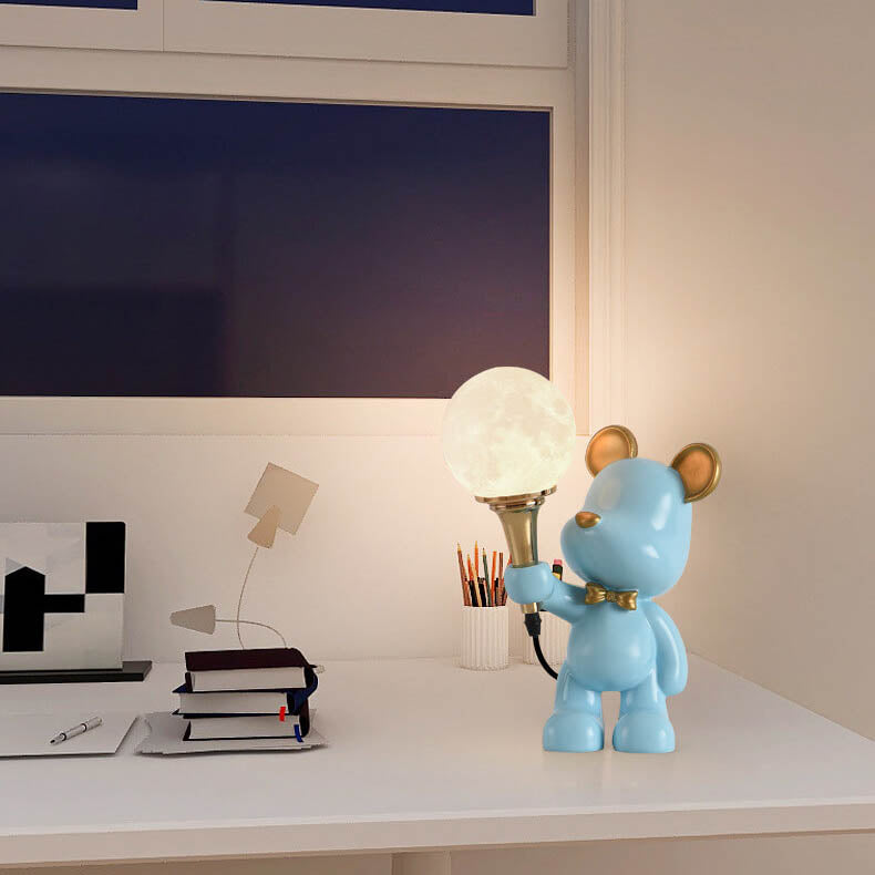 Lumendat Creative Cartoon Bear Resin 1-Light Night Light Table Lamp Lumendat