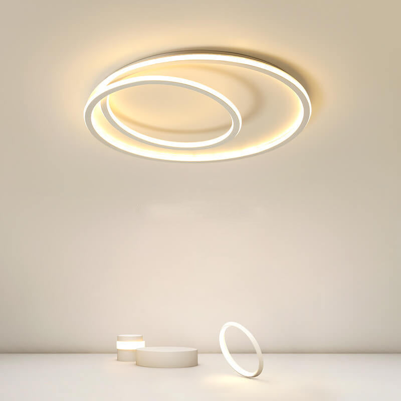 Nordic Minimalist Double Circle LED Flush Mount Ceiling Light Lumendat