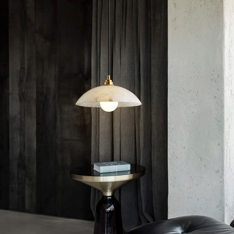 Nordic Spanish Marble Dome 1-light Pendant Light BulbSquare