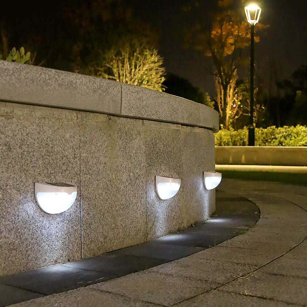 Solar Semi Circle Outdoor Waterproof Light Shadow Fence Wall Sconce Lamp Lumendat