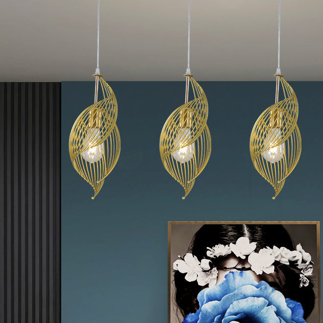 Nordic Creative Iron Sea Snail Shape 1-light Pendant Light BulbSquare