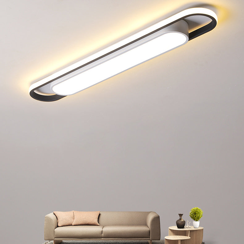 Nordic Minimalist Long Bar Ring LED Flush Mount Ceiling Light Lumendat