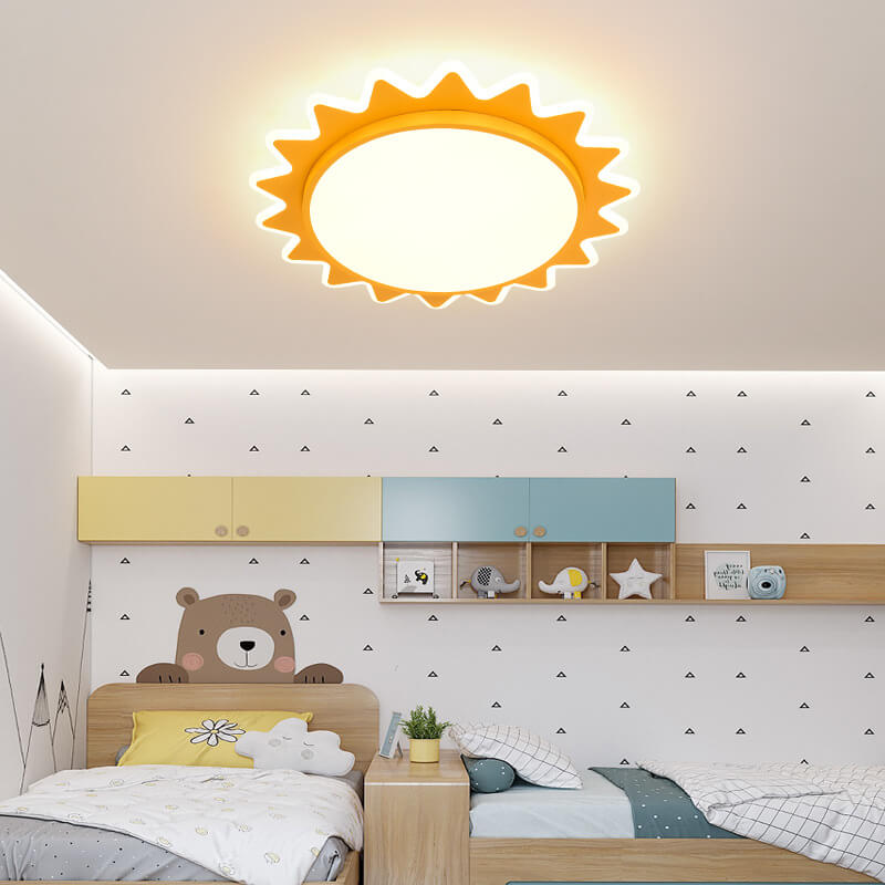 Creative Cartoon Sun Shaped LED Flush Mount Ceiling Light Lumendat