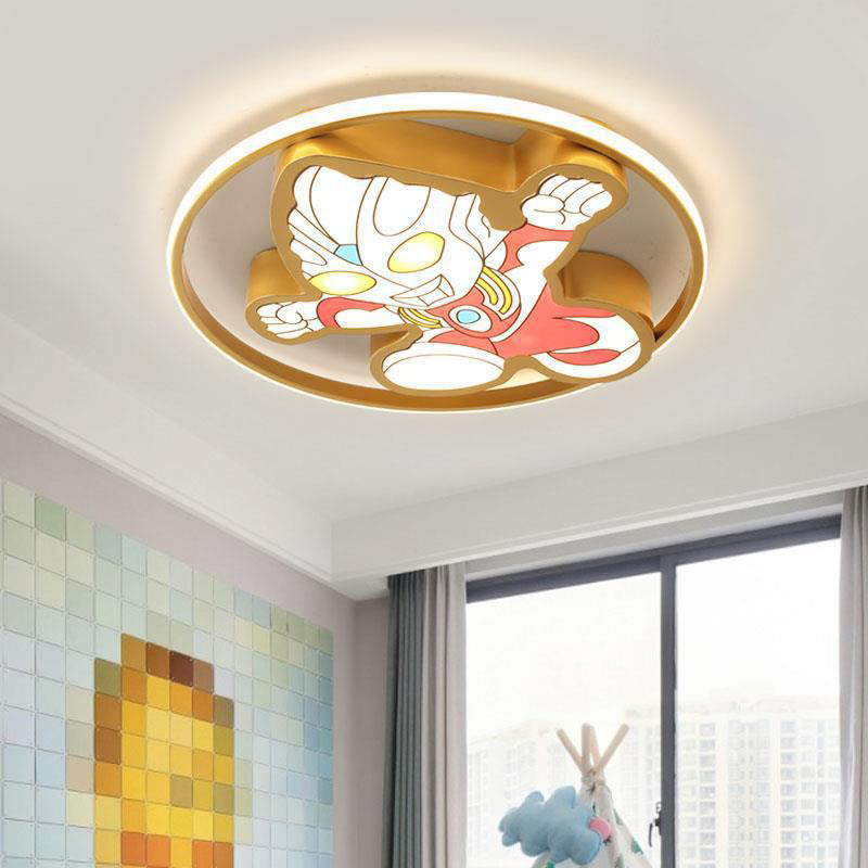 Lumendat Creative Cartoon Ultraman Round LED Flush Mount Ceiling Light Lumendat