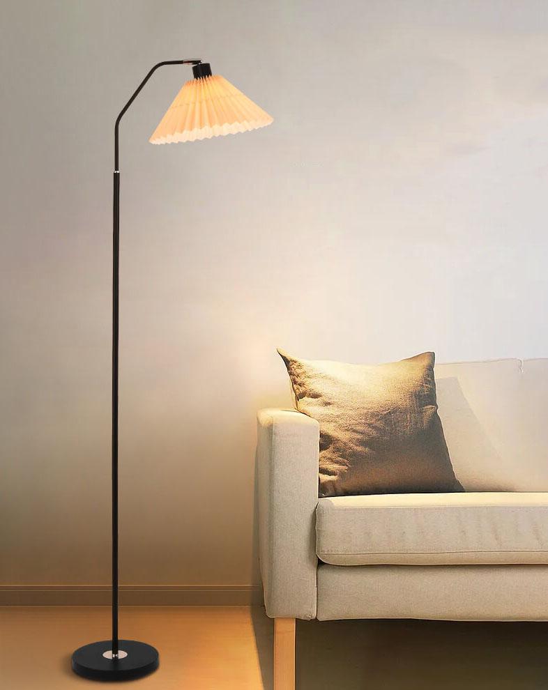 Minimalist Fabric Pleated Shade 1-Light Standing Floor Lamp Lumendat