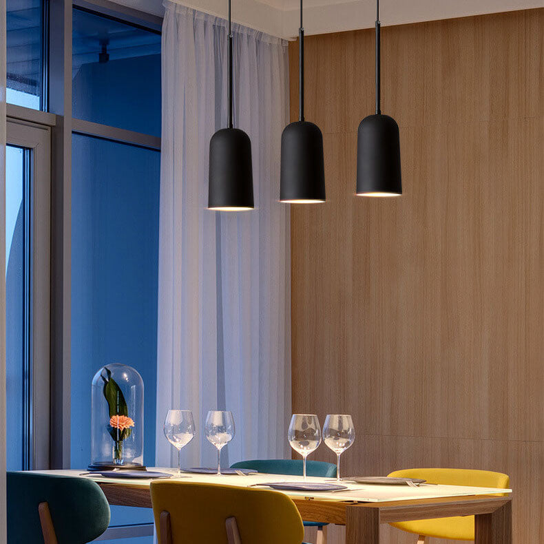 Modern Minimalist Macaron Geometric Metal 1-light Pendant Light BulbSquare