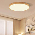 Nordic Solid Wood Round Ultra-thin LED Flush Mount Ceiling Light BulbSquare