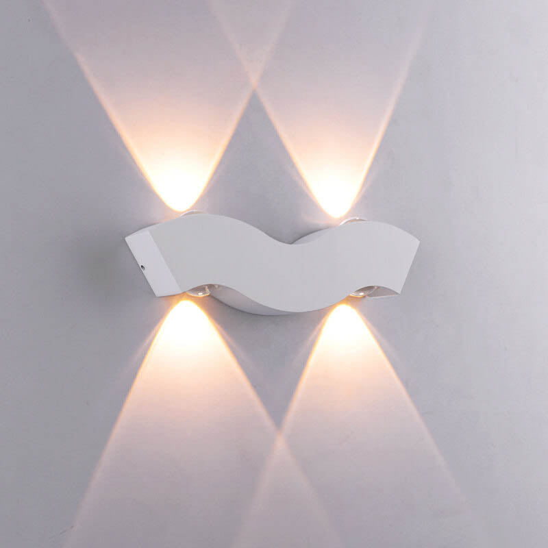 Modern Aluminum Wave LED Waterproof Outdoor Wall Sconce Lamp Lumendat