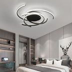 Minimalist Creative Circle Strip Aluminum Semi-flush Mount Ceiling Light