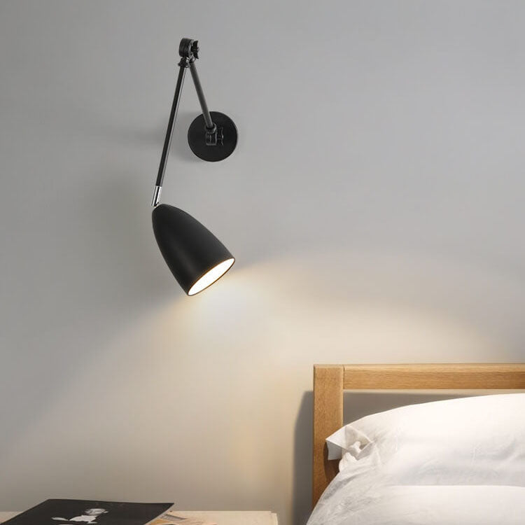 Retro Industrial Swing Arm Rotating Retractable Iron 1-Light Wall Sconce Lamp