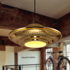 Industrial Vintage Iron Flying Saucer 1-light Pendant Light BulbSquare