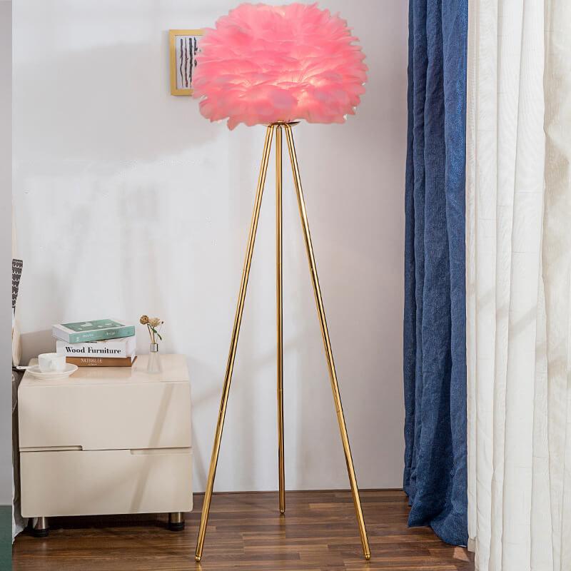 Modern Feather 1-Light Globe Standing Floor Lamp Lumendat