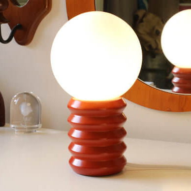 Vintage Orange Solid Glass 1-Light Table Lamp Lumendat