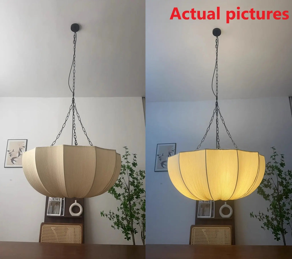 French Traditional Petal Fabric Chandelier – 3/5-light for Dining Room Lumendat