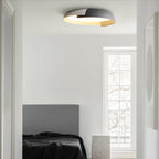 Minimalist Round Bowl Wood Grain LED Flush Mount Ceiling Light Lumendat