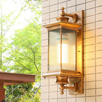 Retro Rectangular 1-Light Outdoor Waterproof Wall Sconce Lamp
